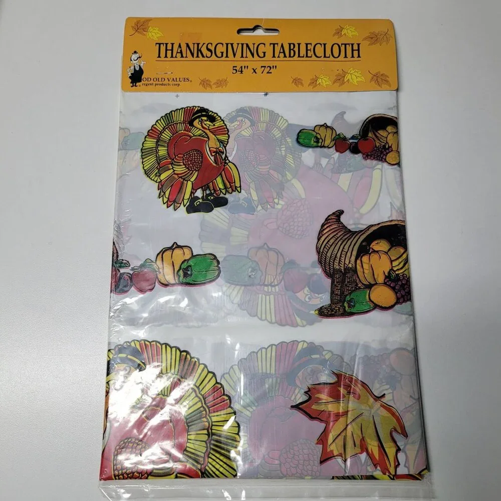 Thanksgiving Tablecloth 54X72 Good Old‎ Values Regent Products Corp. Fall Turkey